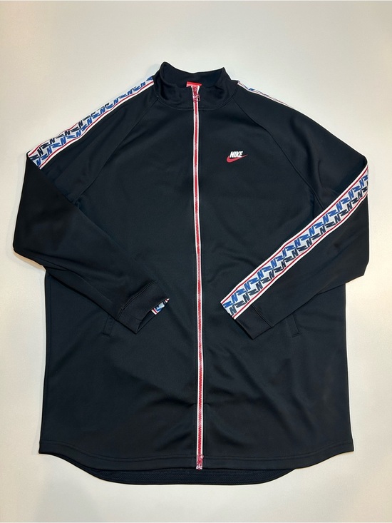 Nike Other - Nike Sportswear N-Logo Taped Side Stripe Poly Track Jacket Black Red Full Zip